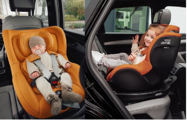 Britax Römerのチャイルドシートに乗る赤ちゃん・子供